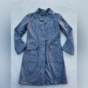 Express Deconstructed Wool Blend Long Trench Size Small Vintage